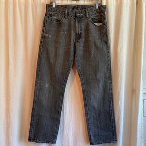 Denim & Supply Ralph Lauren Straight Jeans Charcoal Distressed Men's 32x30